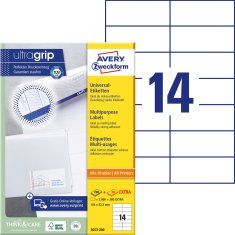 Avery Zweckform univerzalne etikete 3653-200, 105 x 42.3 mm, Ultragrip, 2800 + 280 brezplačnih etiket/zavitek, A4, za tiskanje