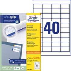Avery Zweckform univerzalne etikete 3657-200, 48.5 x 25.4 mm, Ultragrip, 8000 + 800 brezplačnih etiket/zavitek, A4, za tiskanje