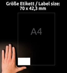 Avery Zweckform univerzalne etikete 3652-200, 70 x 42.3 mm, Ultragrip, 4200 + 420 brezplačnih etiket/zavitek, A4, za tiskanje