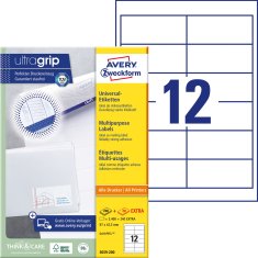 Avery Zweckform univerzalne etikete 3659-200, 97 x 42.3 mm, Ultragrip, 2400 + 240 brezplačnih etiket/zavitek