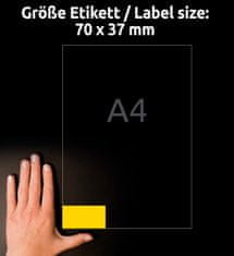 Avery Zweckform etikete 3451, 70 x 37 mm, rumene, 2400 etiket/zavitek, A4, za tiskanje