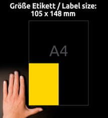 Avery Zweckform etikete 3459, 105 x 148 mm, rumene, 400 etiket/zavitek