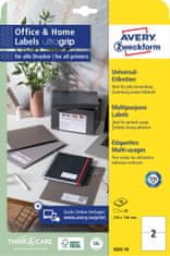 Avery Zweckform univerzalne etikete 3655-10, 210 x 148 mm, Ultragrip, 20 etiket/zavitek, A4, za tiskanje