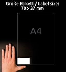 Avery Zweckform univerzalne etikete 3474-200, 70 x 37 mm, Ultragrip, 4800 + 480 brezplačnih etiket/zavitek, A4, za tiskanje