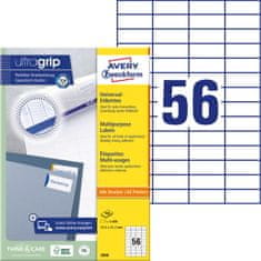 Avery Zweckform univerzalne etikete 3668, 52.5 x 21.2 mm, Ultragrip, 5600 etiket/zavitek, A4, za tiskanje