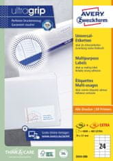 Avery Zweckform univerzalne etikete 3474-200, 70 x 37 mm, Ultragrip, 4800 + 480 brezplačnih etiket/zavitek, A4, za tiskanje