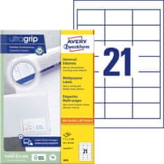 Avery Zweckform univerzalne etikete 3670, 64 x 36 mm, Ultragrip, 2100 etiket/zavitek, A4, za tiskanje