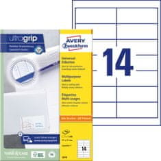 Avery Zweckform univerzalne etikete 3678, 97 x 37 mm, Ultragrip, 1400 etiket/zavitek, A4, za tiskanje