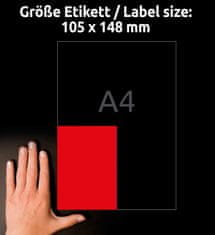 Avery Zweckform etikete 3456, 105 x 148 mm, rdeče, 400 etiket/zavitek