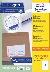 Avery Zweckform univerzalne etikete 3478-200, 210 x 297 mm, Ultragrip, 200 + 20 brezplačnih etiket/zavitek, A4, za tiskanje
