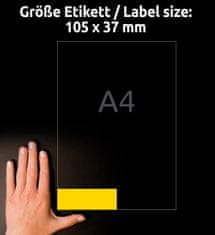 Avery Zweckform etikete 3455, 105 x 37 mm, rumene, 1600 etiket/zavitek, A4, za tiskanje