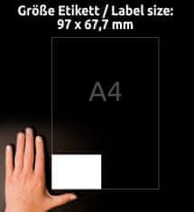 Avery Zweckform univerzalne etikete 3660, 97 x 67.7 mm, Ultragrip, 800 etiket/zavitek, A4, za tiskanje