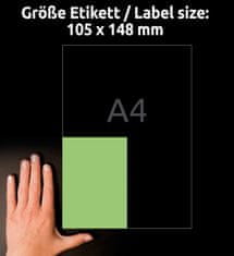 Avery Zweckform etikete 3458, 105 x 148 mm, zelene, 400 etiket/zavitek, A4, za tiskanje