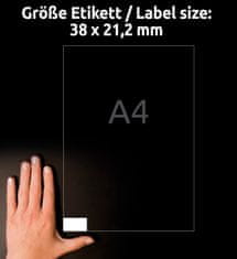 Avery Zweckform univerzalne reciklirane etikete LR3666, 38 x 21.2 mm, naravno bele, A4, za tiskanje
