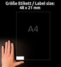 Avery Zweckform univerzalne etikete 3650, 48 x 21 mm, Ultragrip, 5200 etiket/zavitek, A4, za tiskanje