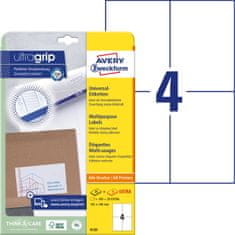 Avery Zweckform univerzalne etikete 6120, 105 x 148 mm, Ultragrip, 100 + 20 brezplačnih etiket/zavitek, A4, za tiskanje