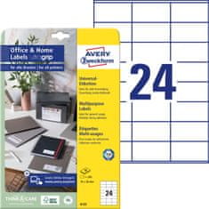 Avery Zweckform univerzalne etikete 6122, 70 x 36 mm, Ultragrip, 240 etiket/zavitek, A4, za tiskanje