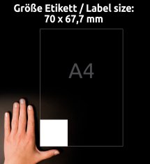 Avery Zweckform univerzalne etikete 3661, 70 x 67.7 mm, Ultragrip, 1200 etiket/zavitek, A4, za tiskanje