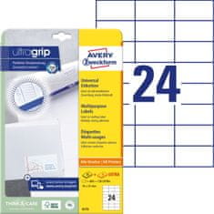 Avery Zweckform univerzalne etikete 6173, 70 x 37 mm, Ultragrip, 600 + 120 brezplačnih etiket/zavitek, A4, za tiskanje