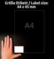 Avery Zweckform univerzalne etikete 3671, 64 x 45 mm, Ultragrip, 1800 etiket/zavitek, A4, za tiskanje