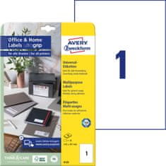 Avery Zweckform univerzalne etikete 6125, 210 x 297 mm, Ultragrip, 10 etiket/zavitek, A4, za tiskanje