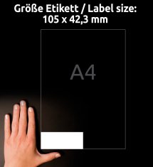 Avery Zweckform univerzalne etikete 3653-200, 105 x 42.3 mm, Ultragrip, 2800 + 280 brezplačnih etiket/zavitek, A4, za tiskanje