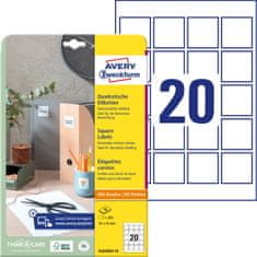 Avery Zweckform kvadratne etikete 6252REV-10, 45 x 45 mm, odstranljive, 200 etiket/zavitek, A4, za tiskanje