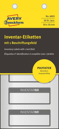 Avery Zweckform etikete za označevanje inventarja 6905, 50 x 20 mm, 50 etiket/zavitek