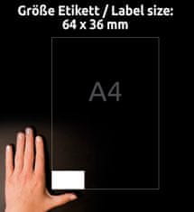 Avery Zweckform univerzalne etikete 6170, 64 x 36 mm, Ultragrip, 525 + 105 brezplačnih etiket/zavitek, A4, za tiskanje