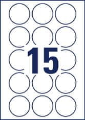 Avery Zweckform okrogle etikete 6225-10, premer 51 mm, 150 etiket/zavitek, A4, za tiskanje