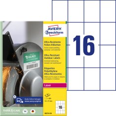 Avery Zweckform izjemno odporne etikete B5274-50, 52 x 74 mm, bele polietilenske etikete