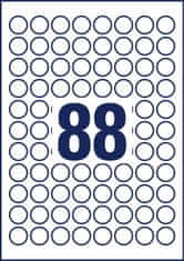 Avery Zweckform okrogle etikete 6222-10, premer 20 mm, 880 etiket/zavitek, A4, za tiskanje
