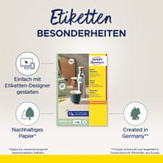 Avery Zweckform okrogle etikete 6229-10, premer 80 mm, 60 etiket/zavitek, A4, za tiskanje