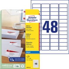 Avery Zweckform etikete J4791-25, 45.7 x 21.2 mm, za inkjet tiskalnike, 1200 etiket/zavitek, A4