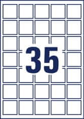 Avery Zweckform kvadratne etikete 6251REV-10, 35 x 35 mm, odstranljive, 350 etiket/zavitek, A4, za tiskanje