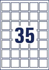Avery Zweckform kvadratne etikete 6251-10, 35 x 35 mm, 350 etiket/zavitek, A4, za tiskanje