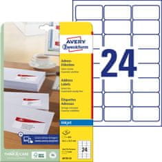 Avery Zweckform etikete J8159-25, 63.5 x 33.9 mm, za inkjet tiskalnike, 600 etiket/zavitek, A4