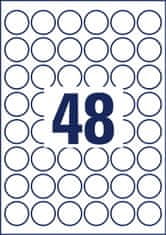 Avery Zweckform okrogle etikete 6223REV-10, premer 30 mm, odstranljive, 480 etiket/zavitek, A4, za tiskanje