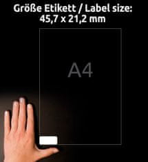 Avery Zweckform zelo odporne etikete J4778-10, 45.7 x 21.2 mm, bele poliestrske etikete, za inkjet tiskalnike, A4