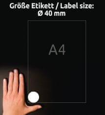 Avery Zweckform okrogle etikete 5080, fi 40 mm, odstranljive, 240 etiket/zavitek, A4, za tiskanje
