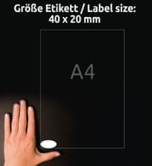Avery Zweckform ovalne etikete 5086, 40 x 20 mm, odstranljive, 360 etiket/zavitek, A4, za tiskanje