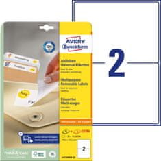 Avery Zweckform odstranljive etikete L4734REV-25, 199.6 x 143.5 mm, bele, 50 + 10 brezplačnih etiket/zavitek, A4, za tiskanje