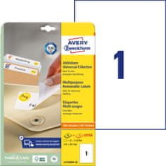 Avery Zweckform odstranljive etikete L4735REV-25, 210 x 297 mm, bele, 25 + 5 brezplačnih etiket/zavitek, A4, za tiskanje