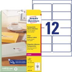 Avery Zweckform transparentne mat etikete L4772-25, 99.1 x 42.3 mm