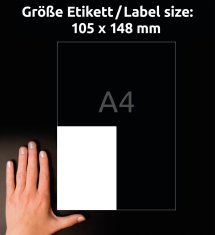 Avery Zweckform izjemno odporne etikete B3483-50, 105 x 148 mm, bele polietilenske etikete, A4, za tiskanje