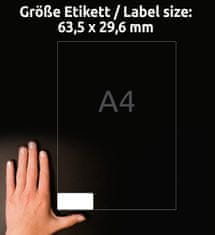 Avery Zweckform odstranljive etikete L4737REV-25, 63.5 x 29.6 mm, bele, 675 + 135 brezplačnih etiket/zavitek, A4, za tiskanje