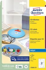 Avery Zweckform etikete za CD C9660-25, premer 117 mm, SuperSize, A4, za tiskanje