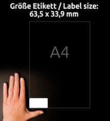 Avery Zweckform etikete s super močnim lepilom TripleBond L6141-20, 63.5 x 33.9 mm, 480 etiket/zavitek, A4, za tiskanje