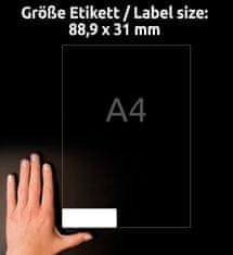 Avery Zweckform samolepilne priponke za imena L4783-20, 88.9 x 31 mm, 320 priponk/zavitek, A4, identifikacijske kartice, za tiskanje z laserjem