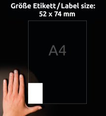 Avery Zweckform izjemno odporne etikete B5274-50, 52 x 74 mm, bele polietilenske etikete, A4, za tiskanje